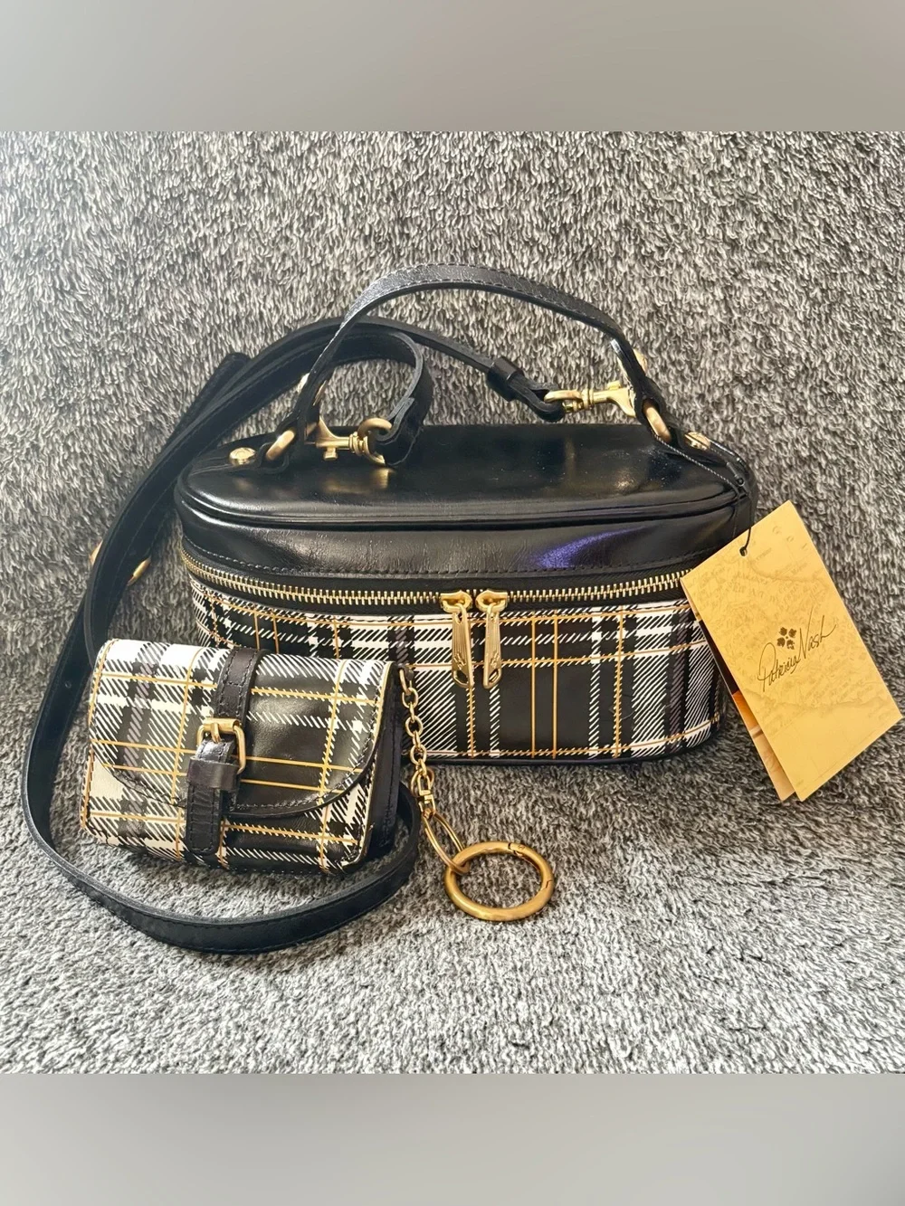 PATRICIA NASH BLK/WHT PLAID TWO PIECE SET